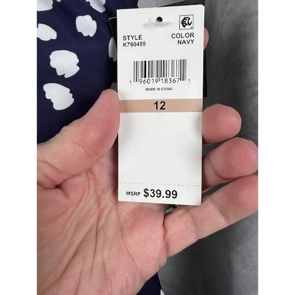 ISLAND ESCAPE Tiered Tankini Size 12 Navy/Wht - Picture 7 of 8